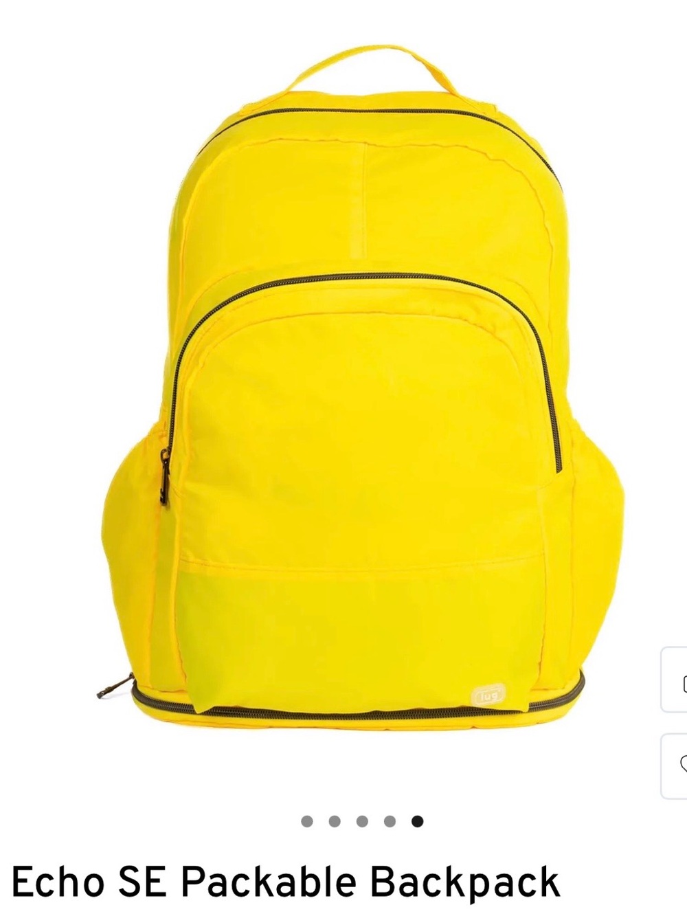 NWT- lug Yellow Packable Backpack